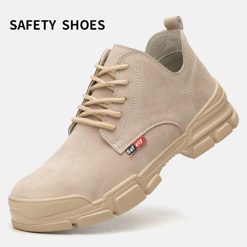 

Men's Boots Rubber Bottom Autumn And Winter Shoes Ankle Protection Work Boots With Metal Toe Size Steel Toe Light Breathable