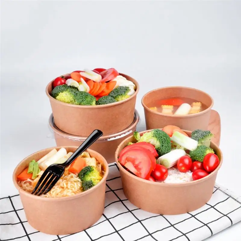 Disposable Soup Bowls Containers  Kraft Paper Meal Prep Containers - 50pcs  - Aliexpress