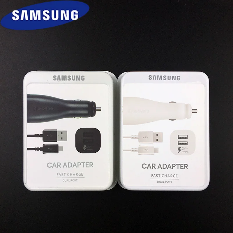 Оригинальное автомобильное зарядное устройство samsung, 15 Вт, адаптер питания для быстрой зарядки автомобиля, usb кабель для Galaxy note 4 5 6 7 8 9 a 3 5 7 s10 s9 s8 plus