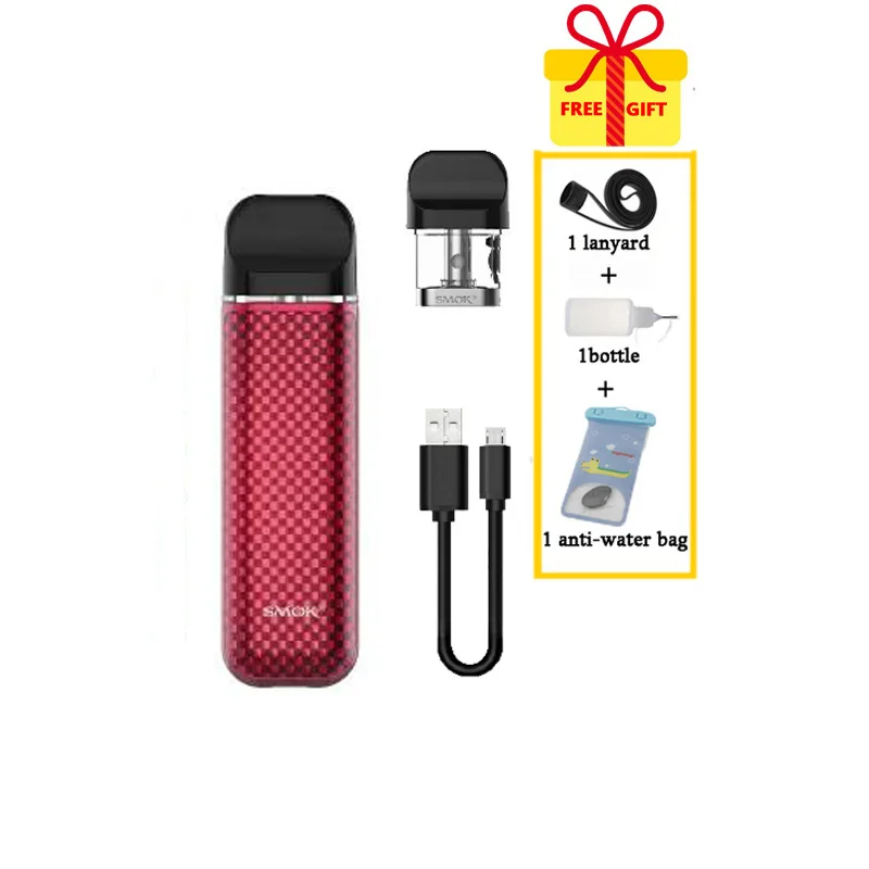 Red Carbon Цвет SMOK Novo 2 Pod vape комплект 800 мАч батарея 2 мл картридж стручка распылитель сетка 1.0ohm DC MTL электронная сигарета испаритель - Цвет: Red Carbon