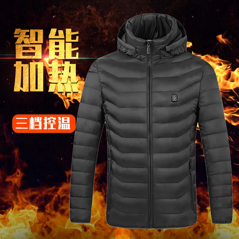 

VIP LINK Heated Jackets Vest Down Cotton Mens Women Outdoor Coat USB Electric Heating Hooded Jackets Warm Winter ThermalCoat