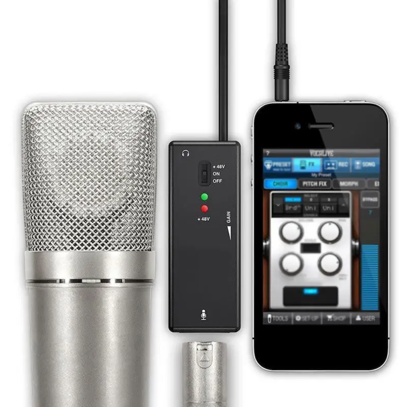 Маленький и портативный адаптер для микрофона гитары интерфейса IPhone IPod Touch IPad