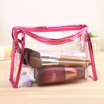 

Transparent PVC Make Up Bags Travel Portable Cosmetic Toiletry Storage Bag Zipper Girl Brush Handbags Large Capacity Purse