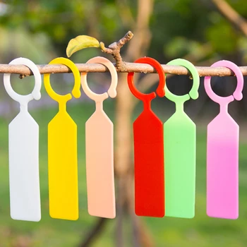 

100Pc Plastic Plants Tags Nursery Garden Ring Label Pot Marker Stake Hanging Tags Greenhouse Bonsai Tree Tags Decoration Tool