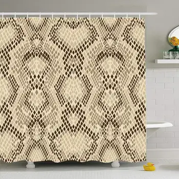 

Shower Curtain Set with Hooks 60x72 Snake Skin Pattern Seamlessly Figure Snakeskin Rapport Drawing Animals Dragon Wildlife