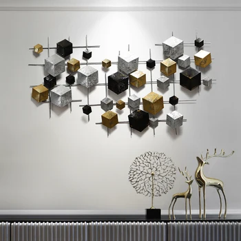 

Nordic New Wrought Iron 3D Wall Mural Decoration Home Livingroom Sofa Background Wall Sticker Crafts Hotel Wall Hanging Ornament