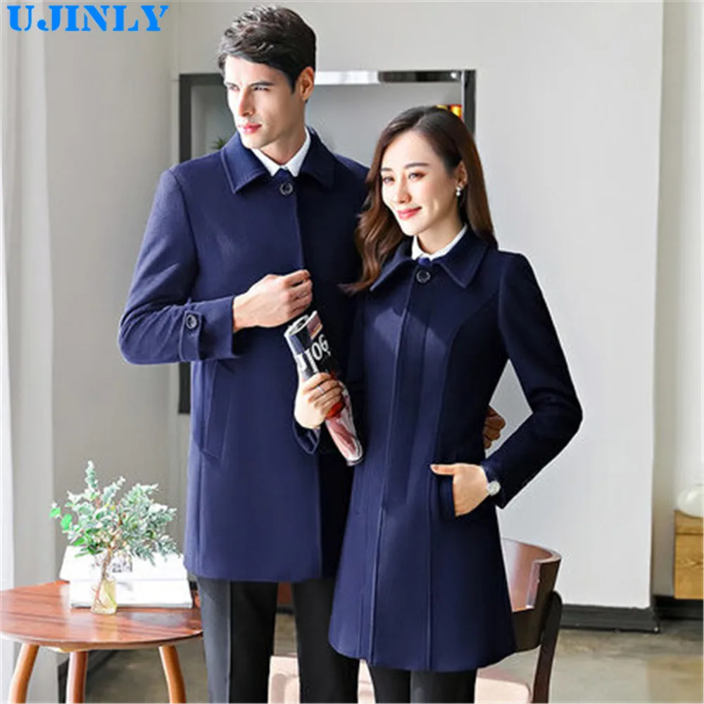 

2018 Autumn And Winter New Style Men And Women Celebrity Style Overcoat Korean-style Slim Fit Slimming Mid-length Fashion Trench