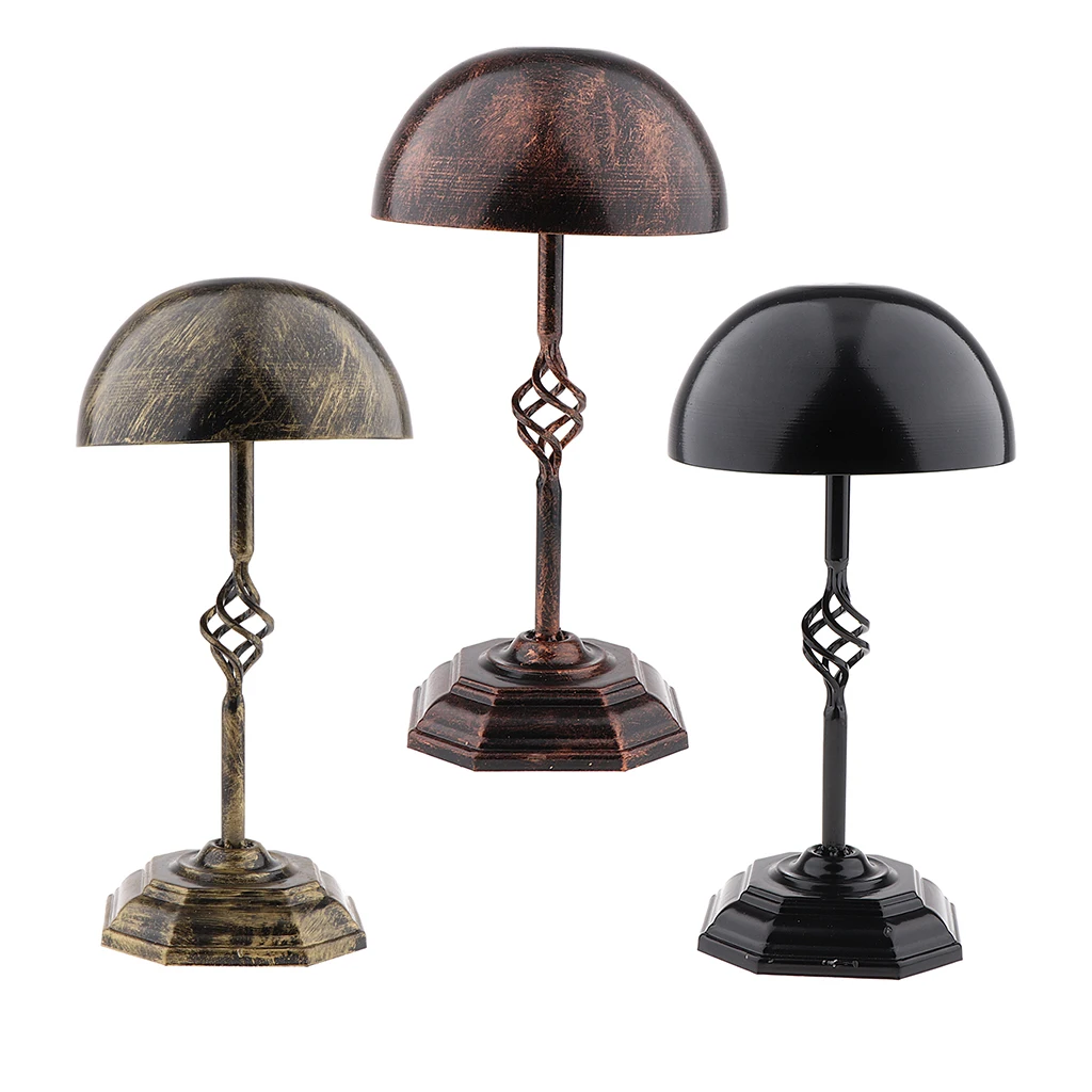 Red Bronze/Brass Bronze/Black Metal Wig Cap Helmet Hat Rack Holder Display Stand 13.8 inches