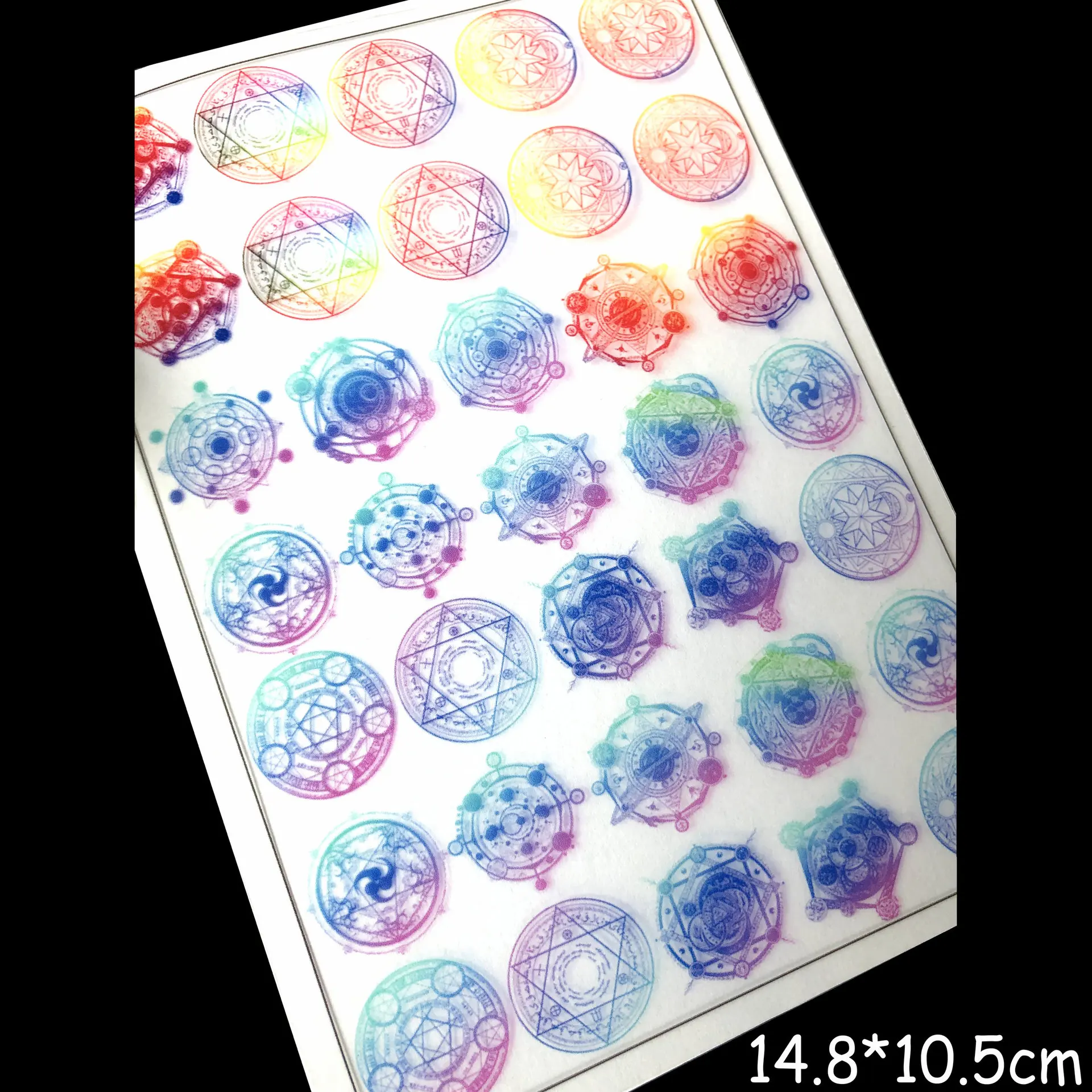 Iridescence Magic Circle Films Round Moon Star Clear Foil Materials Diy Resin Jewelry Making Stuff Phone Case Decoden