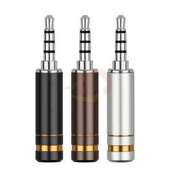 

HIFI Jack 3.5mm Headphone Audio Connector 4 Pole Male Rhodium Plated Copper Adapter 3.5mm Replacement Balanced Plug DIY
