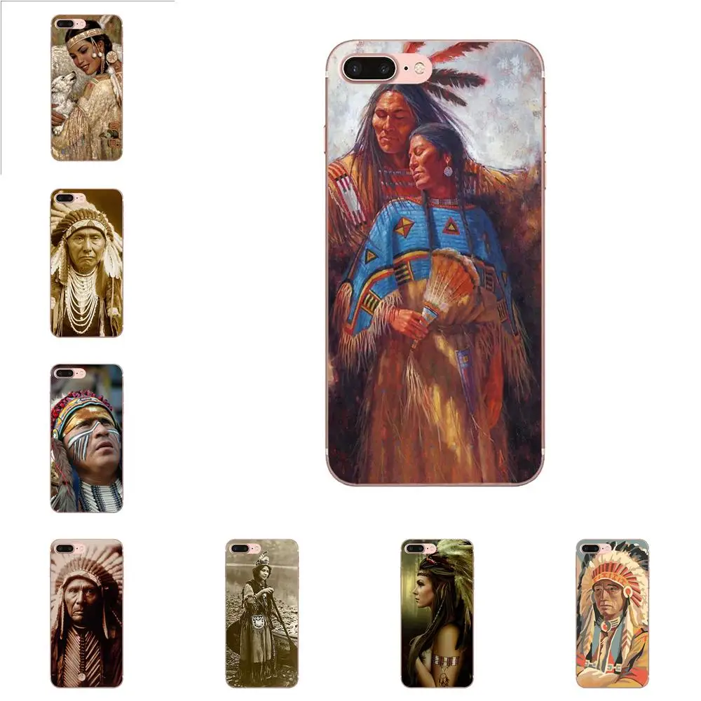 Мягкие сумочки для аксессуаров Native_american Apple iPhone 4 4s 5 5C 5S SE 6 6S 7 8 Plus X XS Max XR | Мобильные
