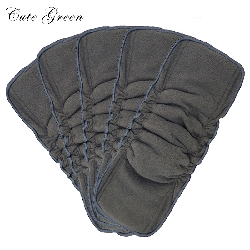 

5pcs Reusable Washable Inserts Boosters Liners For Real Pocket Cloth Nappy Diaper Microfibre Bamboo Charcoal Diaper Insert