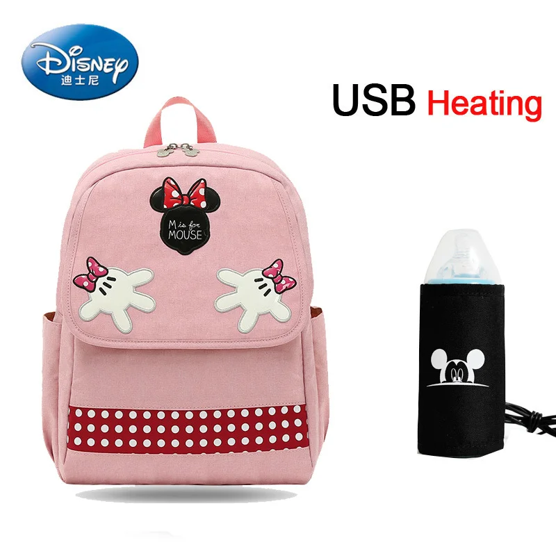 Disney USB нагревательная сумка для подгузников подгузник рюкзак большой емкости для кормления Путешествия Рюкзак Сохранение тепла - Цвет: 21