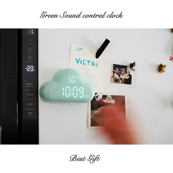

New Cloud Digital Alarm Clock, Touch Control USB rechargeable Sound Control Electronic Temperature Calendar 3d intelligent digit
