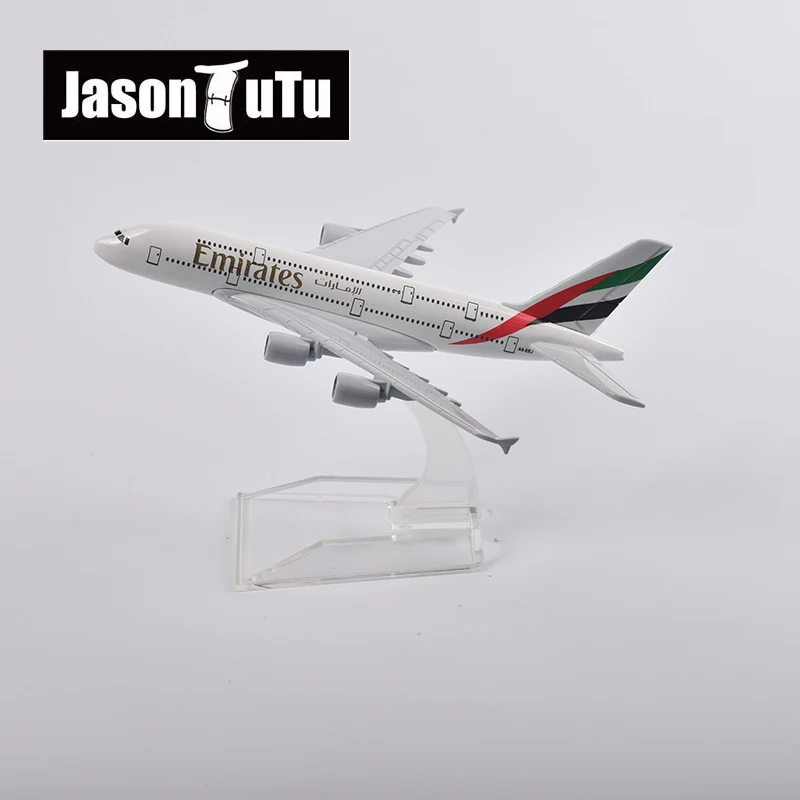 

JASON TUTU 16cm United Arab Emirates Airbus A380 Plane Model Aircraft Diecast Metal 1/400 Scale Airplane Model Gift Collection