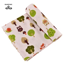 QUANFANG, сова серия хлопковый материал с печатным рисунком ткань льняная стеганая шитье DIY диван стол ткань мебель пол метра