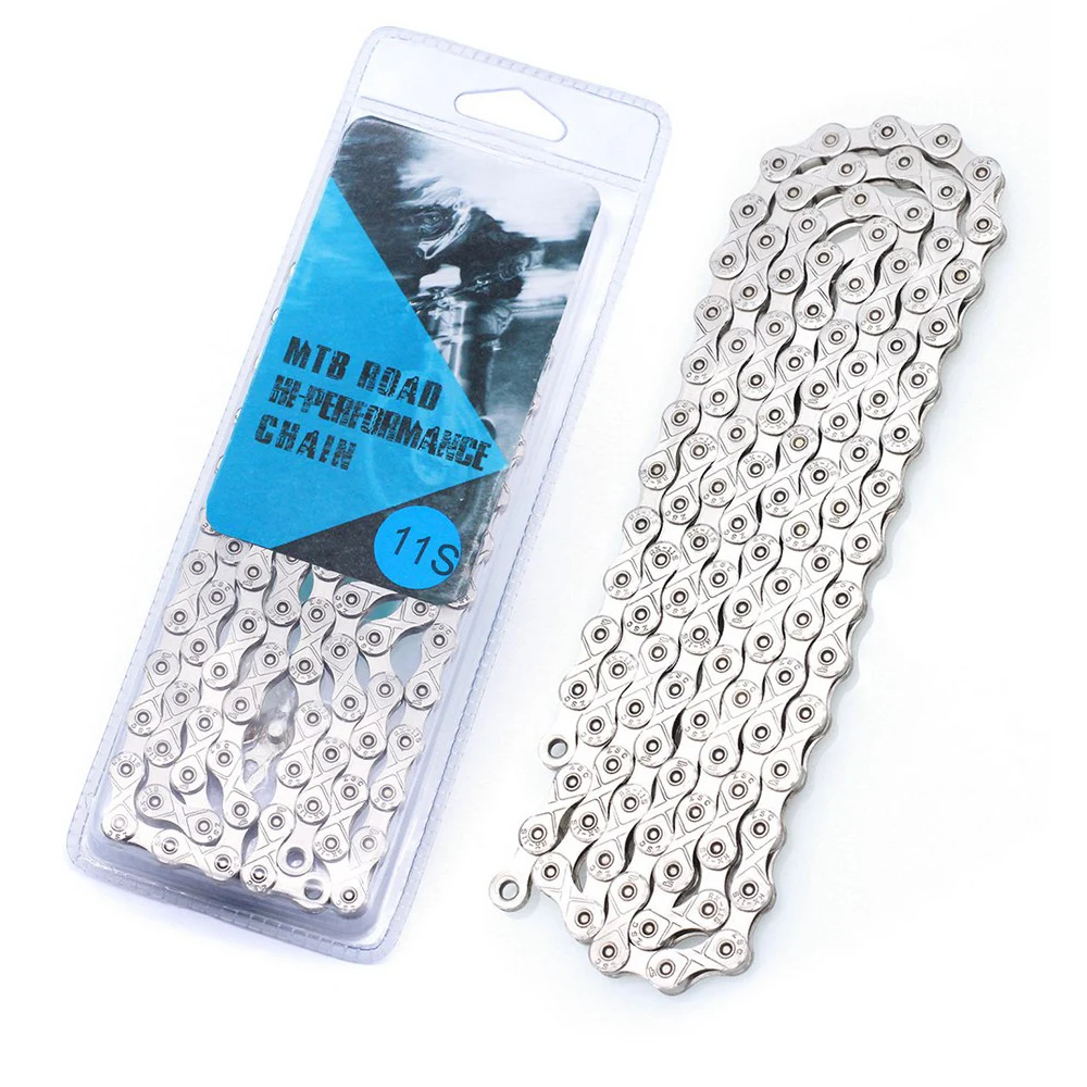 

Mountain Bike Chain 6 7 8 9 10 11 Speed Mountain Bike Electroplated Silver Chain 24/27/30 Variable Speed Bicycle Accessories