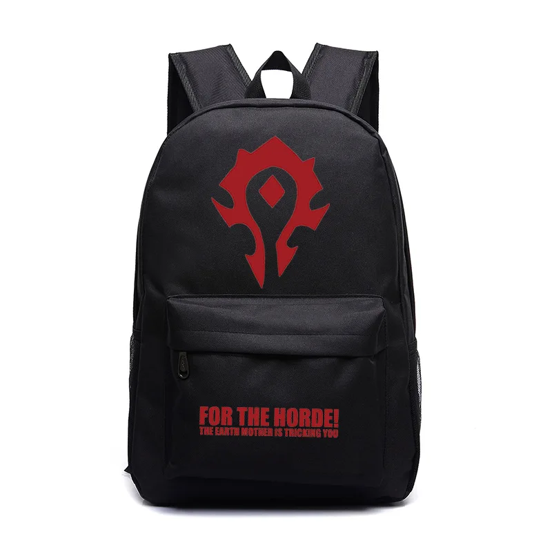 

New FVIP WOW For The Horde World Of Warcraft Backpack School Bags Luminous Laptop Backpacks Tribe Alliance Nylon Mochila Galaxia