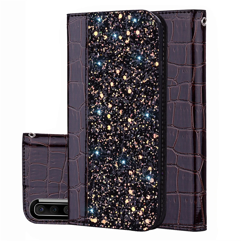 

Glitter Bling Book Phone Case Shell for Samsung Galaxy A50 A30 A10 A20 A70 A40 M10 M20 M30 Card Slot Luxury Flip Cover A9 2018