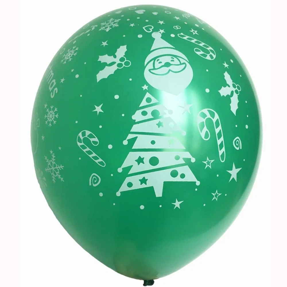 10 шт./партия 10 дюймов красные и зеленые воздушные шары с Рождеством латексные шарики с принтом рождественские тематические вечерние украшения подарок - Цвет: 10pcs green