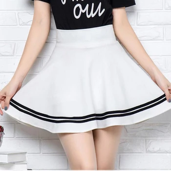 

Winter And Summer Style Women Skirt 2019 Fashion High Waist Elastic Female Skirts Sexy Student Girl Mini A-Line Short Skirts