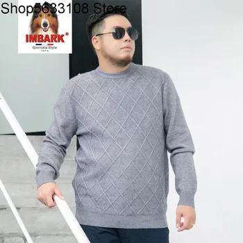 

Big size Men's Wear Fat Man Loose Round Neck Knitting Shirt Long Sleeve Fat Plus Fat plus Backing Sweater