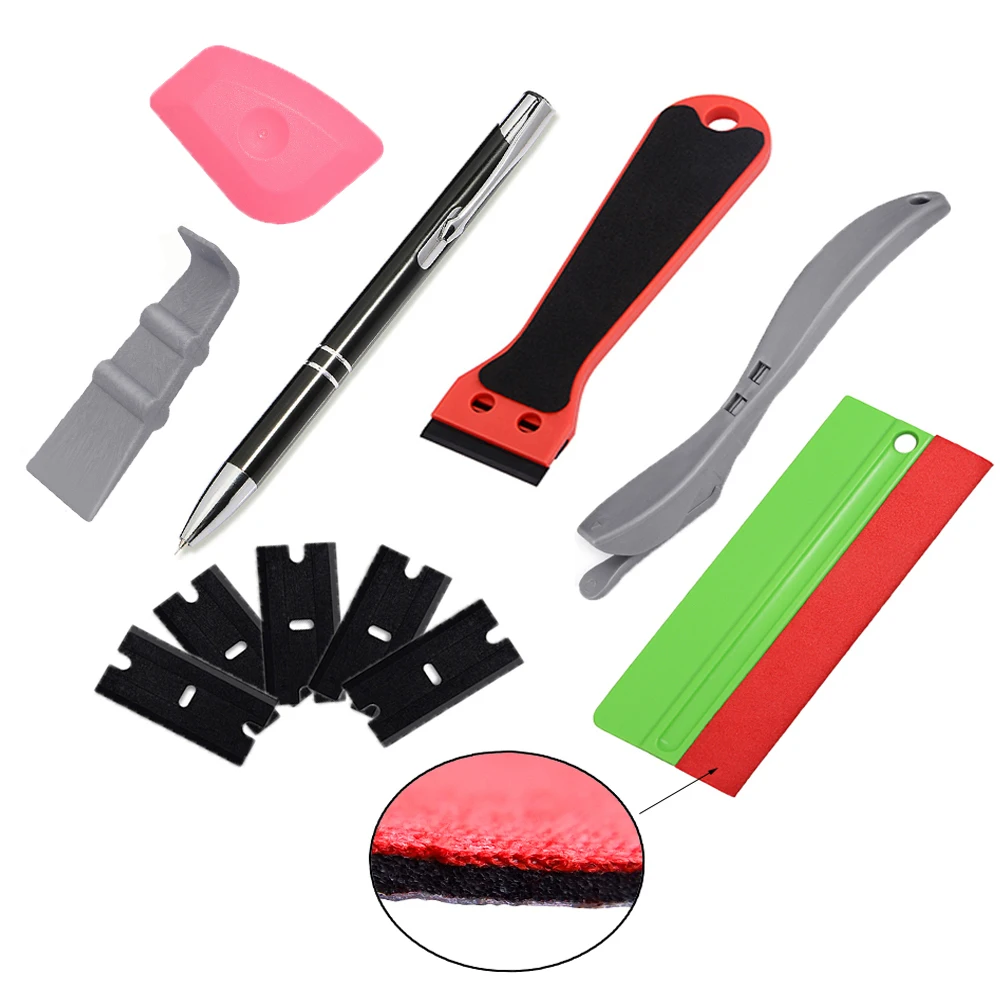

EHDIS Vehicle Vinyl Wrap Tools Squeegee Window Tint Film Installing Scraper Wallpaper Decal Cutter Pen Auto Styling Accessories