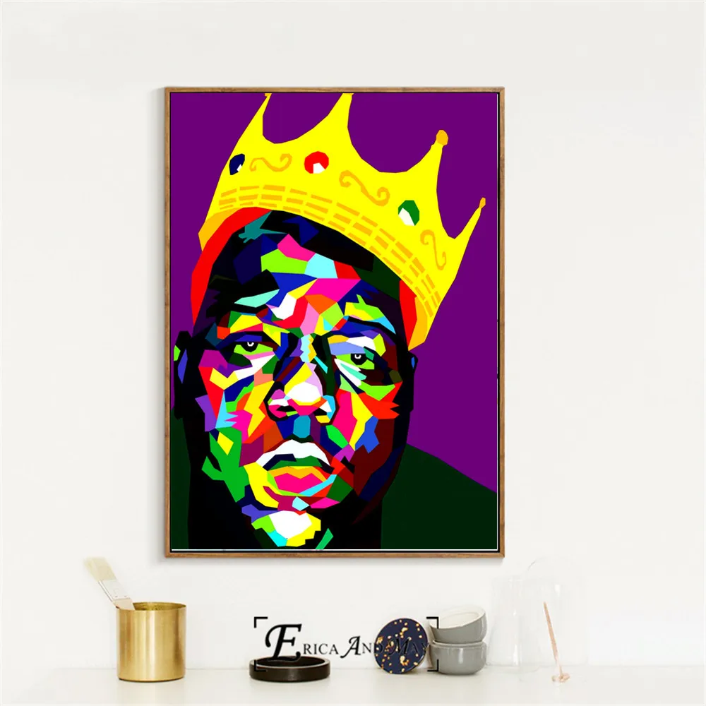 Картина на холсте Tupac And B.i.g Rapper Pop Art плакаты и принты настенные картины