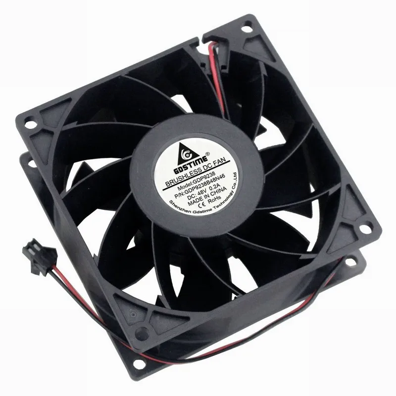 

2 шт. Gdstime 92 мм 92x92x38 мм DC 48 В SM 2Pin 9238 шариковый подшипник 9 см осевой вентилятор охлаждения сервера