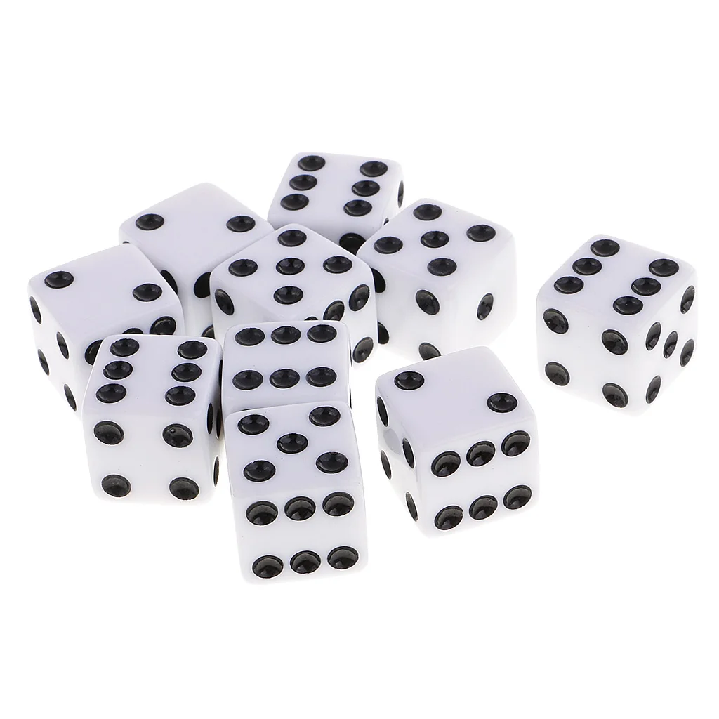 Set/10pcs Six Sided D6 Digital Dice Party Gaming Dice D&D RPG Board Game Parties Board Game Dices Polyhedral Dices