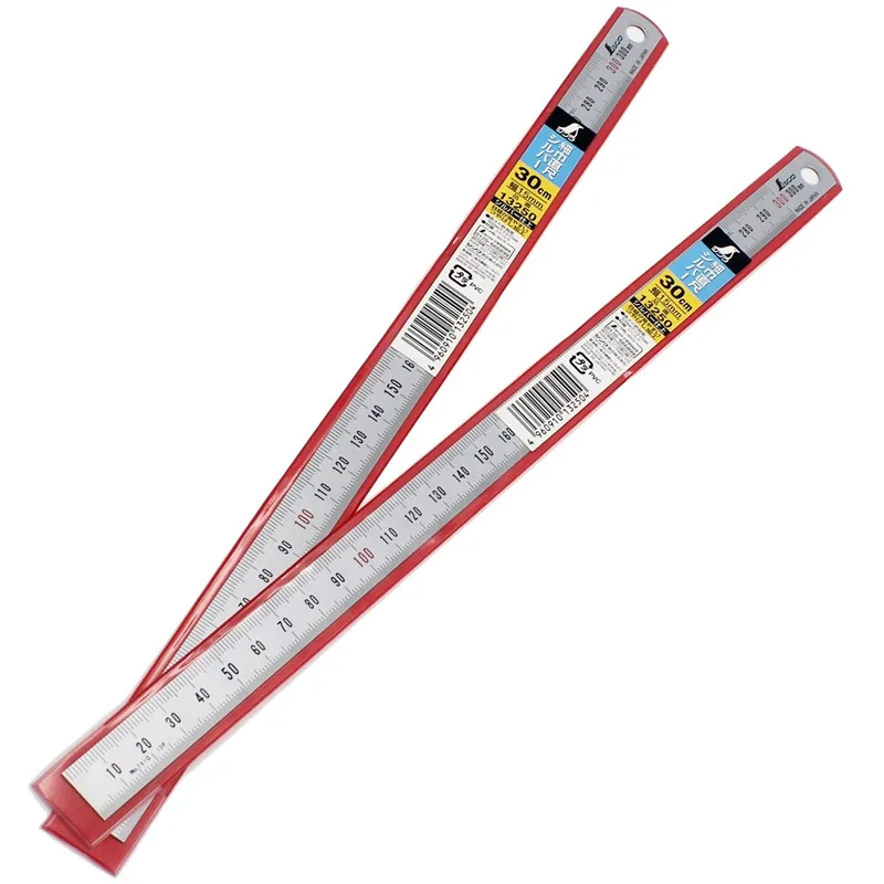 신와 펭귄 30cm 좁은 자, 유연한 스테인리스 스틸 자, 하드 크롬 마감, 13250 곡면 길이 측정, 1개