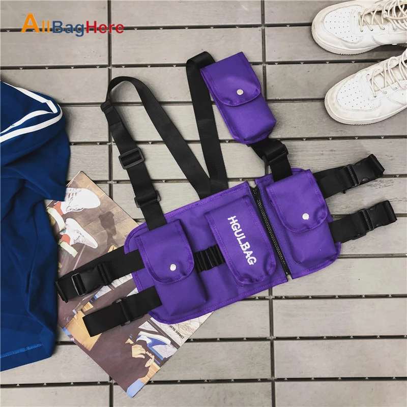 Purple Функциональная модная нагрудная сумка для мужчин и женщин хип-хоп Жгут Регулируемый тактический жилет спортивный Охотничий Тактический пакет упаковка с пулями - Цвет: Purple