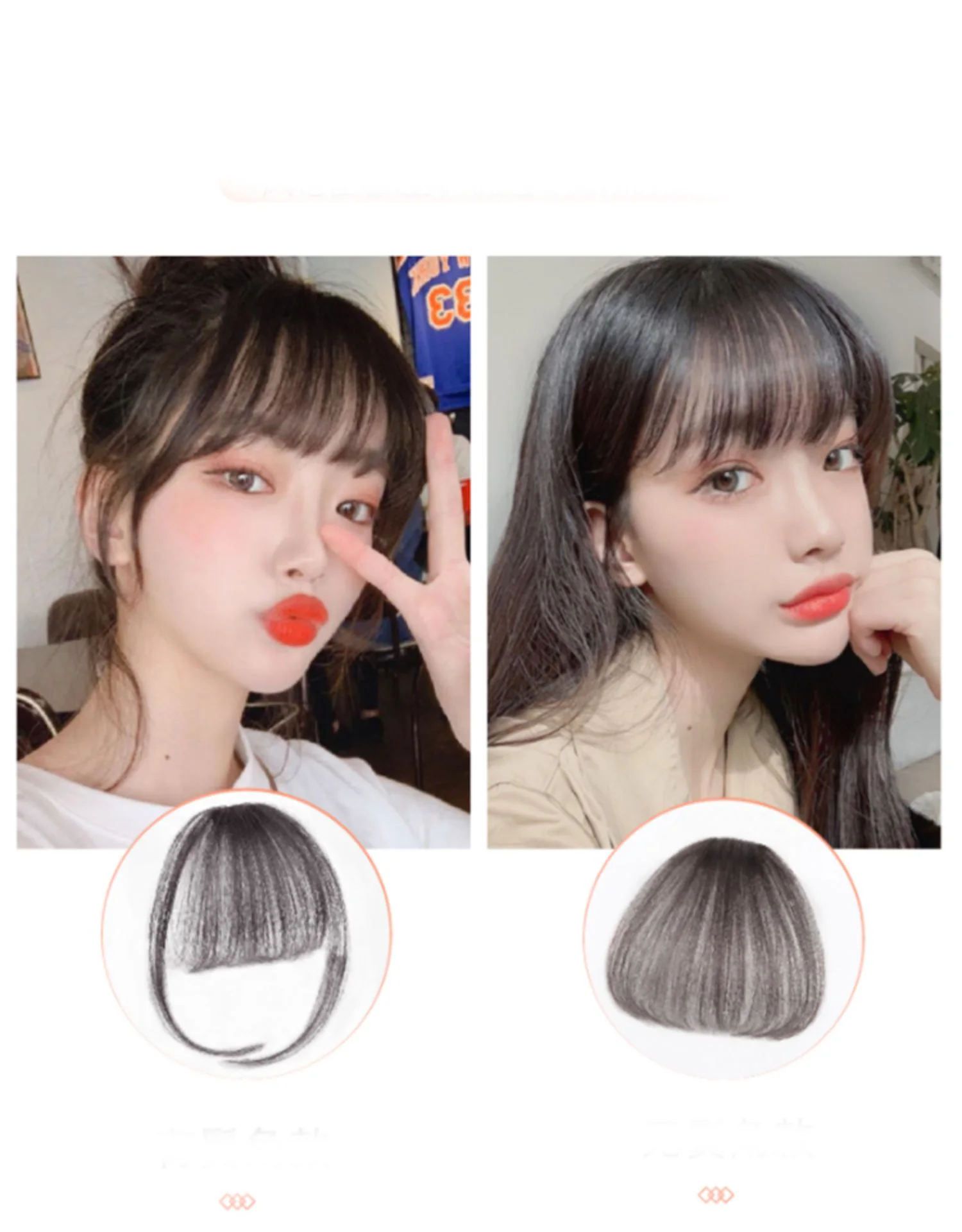 Pretty Girls Clip on Clip In Front Hair Bang Fringe Hair Extension Piece  Thin Hair Air Bangs|Synthetic Bangs| - AliExpress