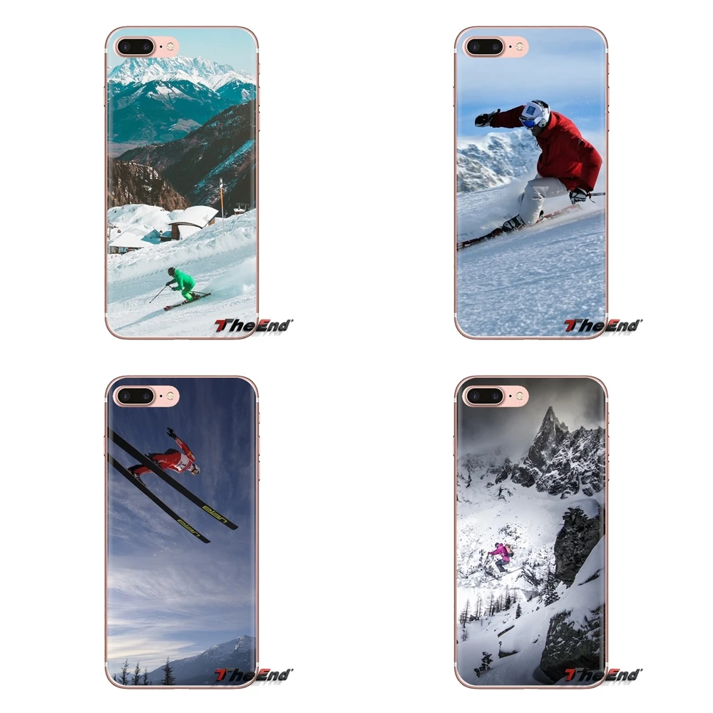 Sport Skier For iPhone XS Max XR X 4 4S 5 5S 5C SE 6 6S 7 8 Plus Samsung Galaxy J1 J3 J5 J7 A3 A5 Soft Transparent Cases Covers |