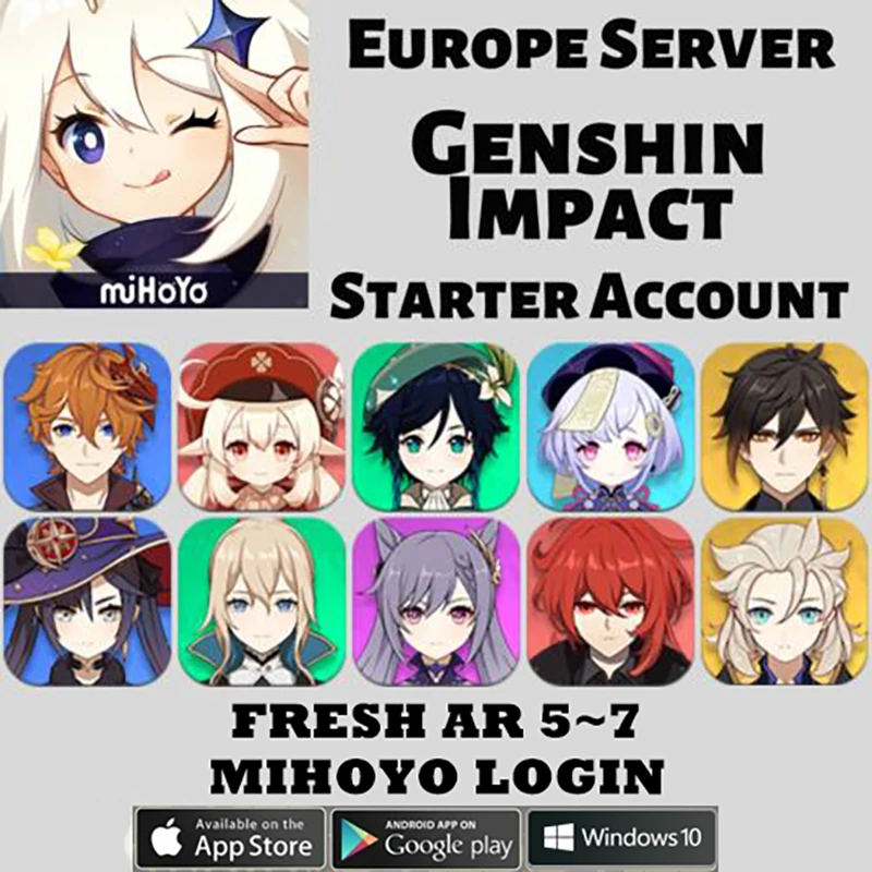 Compte De Demarreur De Personnages 5 Etoiles Keqing Venti Jean Qiqi Klee Zhongli Albedo America Europe Serveur Genshin Impact Aliexpress