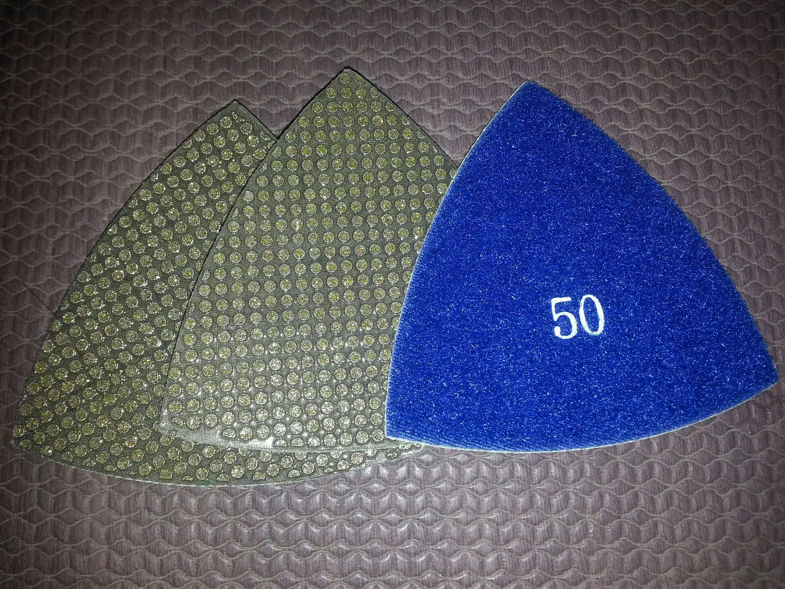 3'' 80mm Diamond Triangle Electroplated Dry Polishing Pads 4PCS