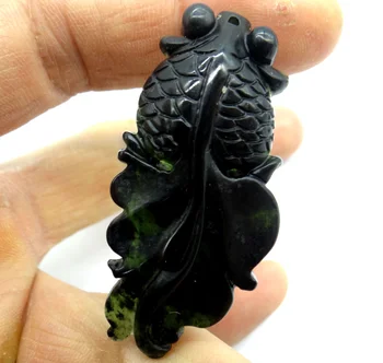 

wholesale Natural stone Chinese stone hand-carved statue of fish amulet pendant for diy Jewelry making necklace Accessories S1