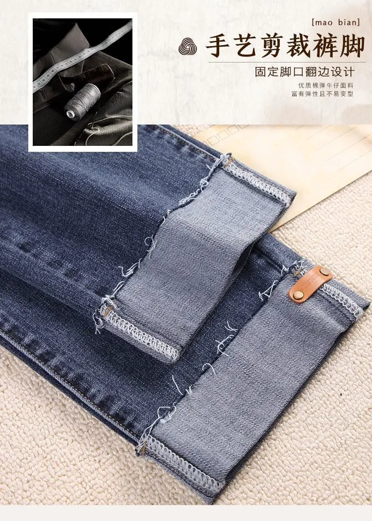 paige jeans Retro Blue Gray women's high waist jeans show thin straight pants 2021 new pants women's loose trend nine point pipe pants штаны maternity jeans
