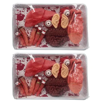 

2 Boxes Halloween Body Organ Creepy Props Prank Toys Decorative Realistic Creepy Halloween Props Organ Huanted House Halloween