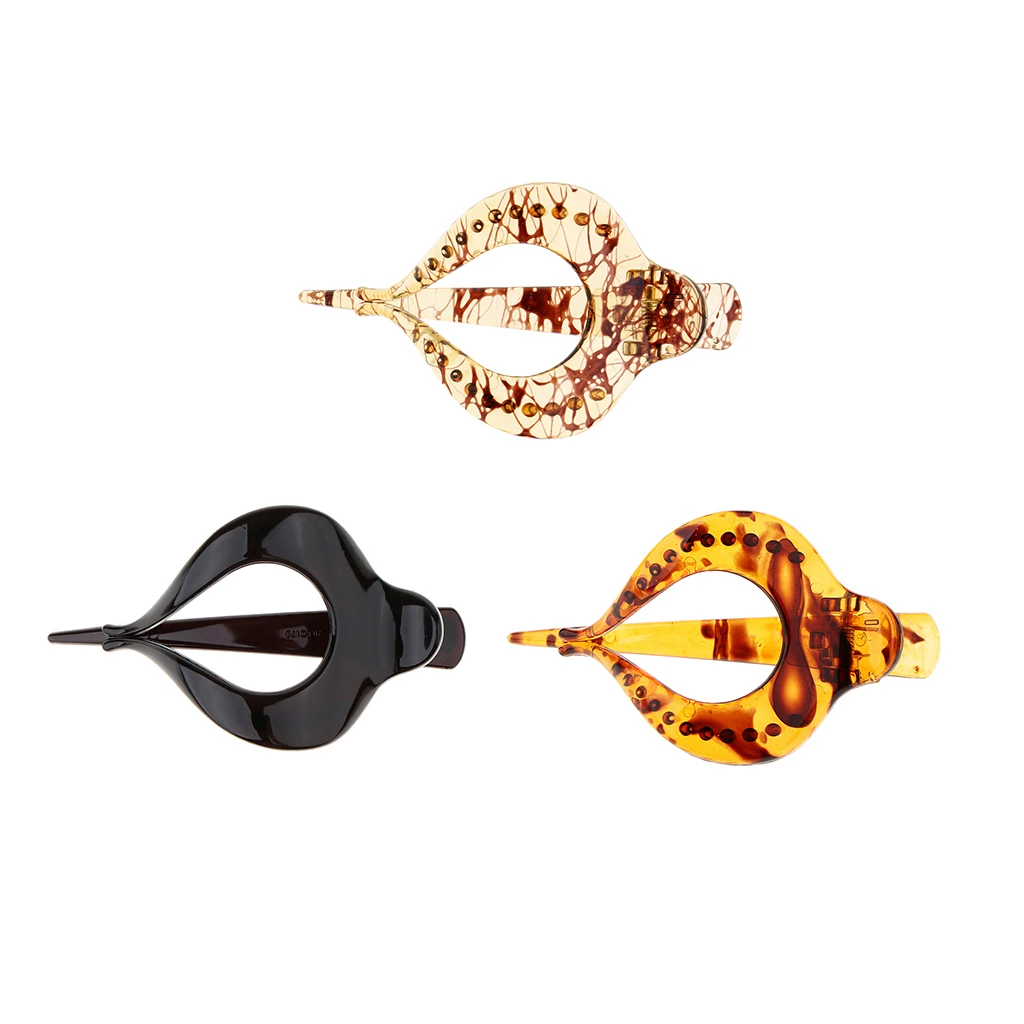 3/pack Large Heart Acrylic Hair Claw Clip Casual Barrette Women