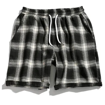 

Summer Shorts Men Casual Surf Board Linen Cotton Knit Fitness Rock Revival Vintage Fashion Stretch Bermuda Korean Clothing EE5DK