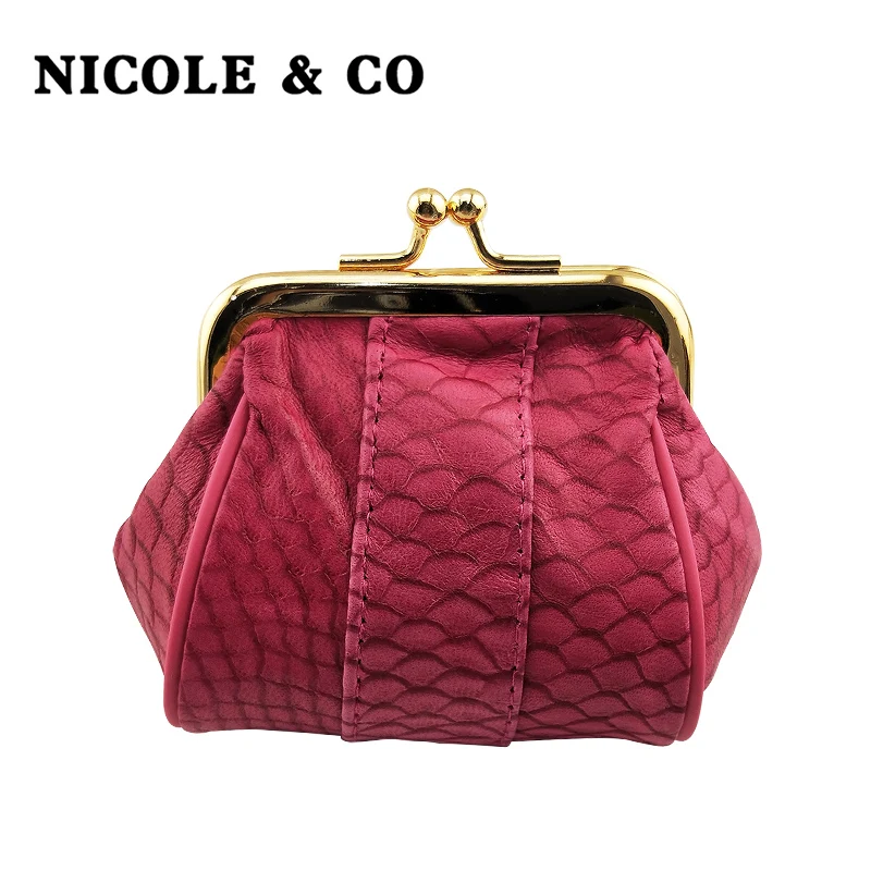 NICOLE& CO 2019New Кошелек для монет из натуральной овчины женский маленький кошелек для монет Женская модная мини сумка для мелочи сумка для девочек