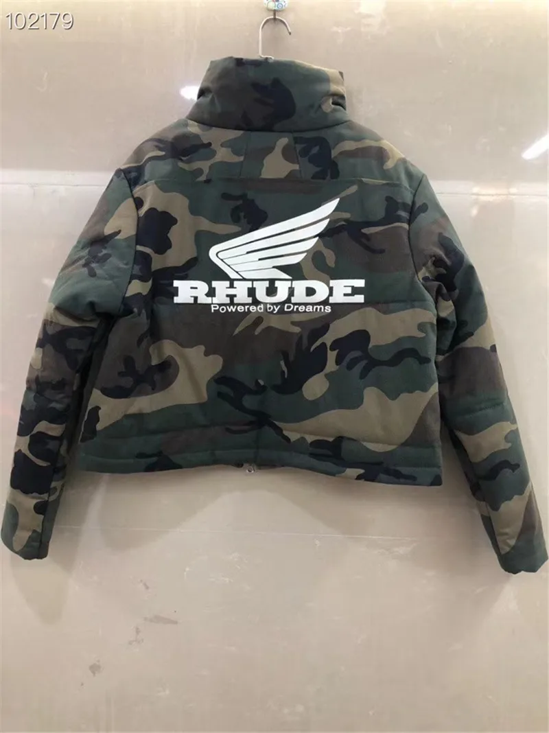 Сохраняющая тепло куртка-бомбер RHUDE для мужчин, 1:1, высокое качество, зимняя куртка на молнии с большим карманом, Новое поступление, куртка-бомбер - Цвет: 1
