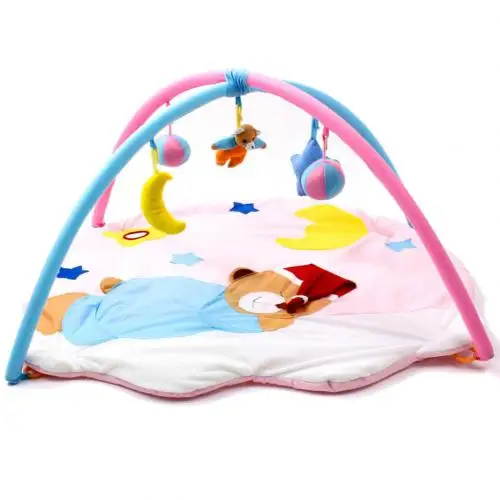 Sleeping Bear Складной детский игровой коврик, детский коврик, детский коврик, Подсолнух, медведь, лягушка, спортивный коврик, одеяло для ползания, ковер с колокольчиками, маленькие безделушки, игрушки - Цвет: Sleeping Bear