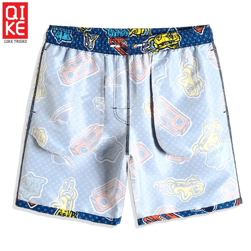 Summer Sexy Grid Bathing suit Swimsuit hawaiian bermudas joggers printed Board shorts Quick dry surfing Briefs mesh