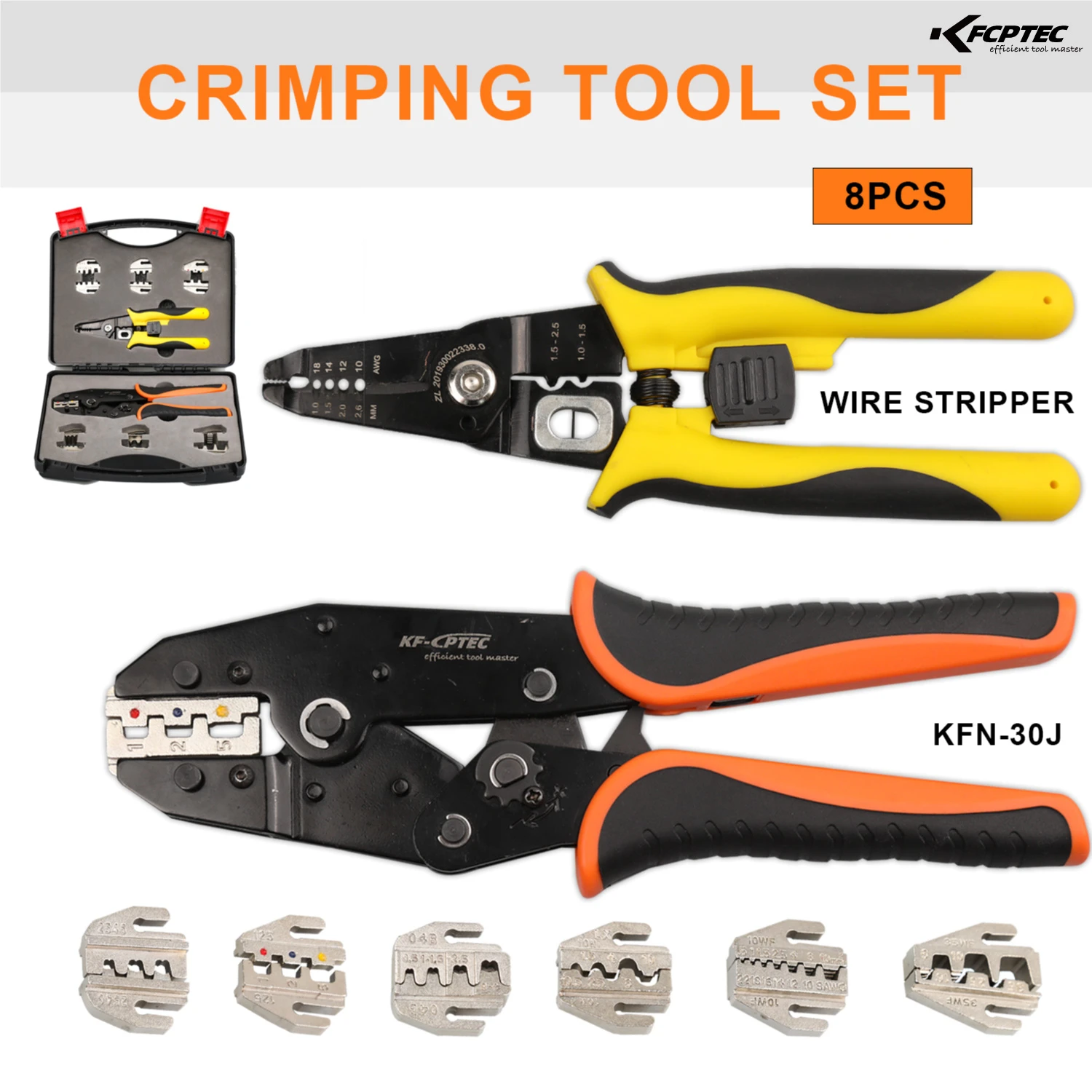 Insulated Cable Connector Terminal Ratchet Crimping Wire Crimper Plier Tools Set