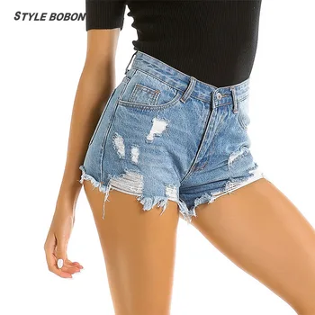 

Jeans Women Shorts sexy shorts Jeans Ripped Short Pants With Pockets High Waist Jean Shorts Casual Short Jeans