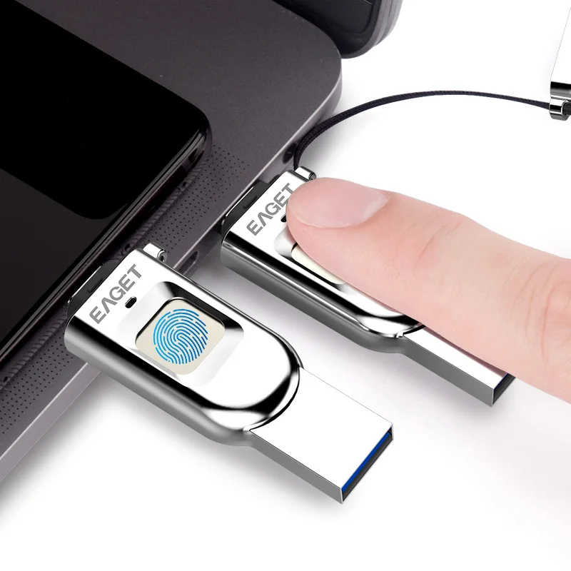 US $33.98 EAGET FU68 Fingerprint U Disk Data Encryption Accurate Recognition TypeC Interface USB Flash Disk HiSpeed USB30 64GB 128GB