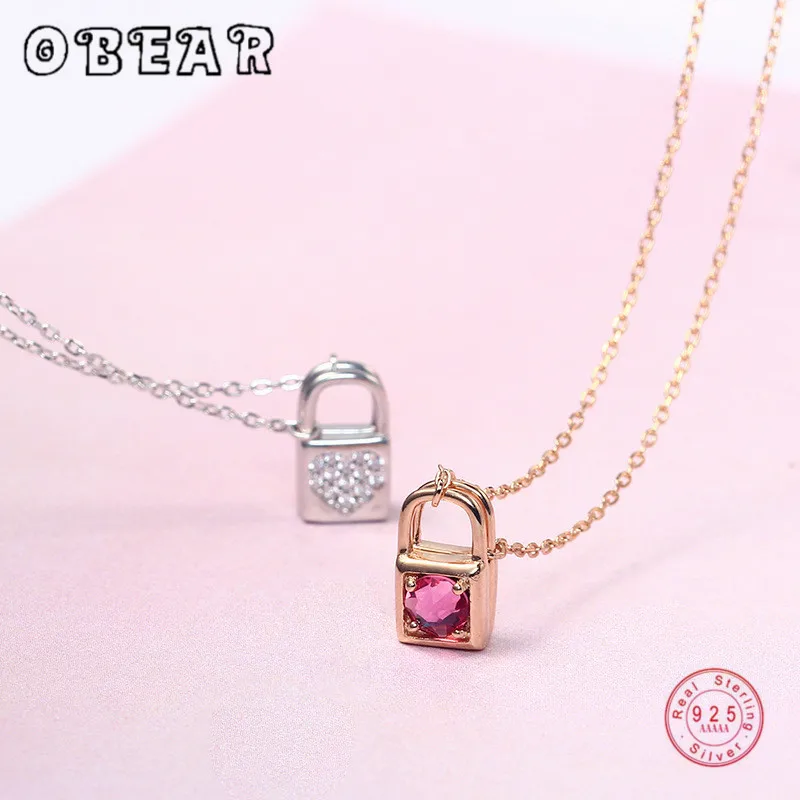 Женское Ожерелье из стерлингового серебра 925 пробы OBEAR ожерелье красного