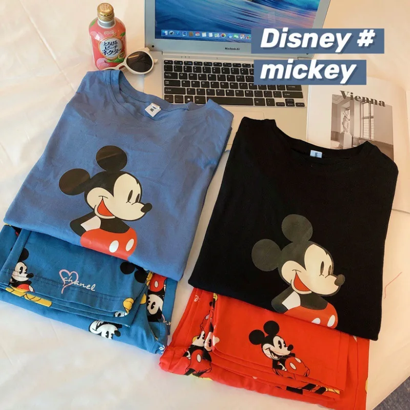 Mickey Women Autumn Long-Sleeved Trousers Two-Piece Pajamas Outer Wear
